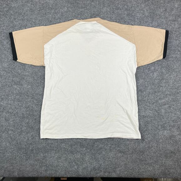BX Sports TShirt Mens 2XL White Beige New York Graphic Vintage Raglan - Picture 7 of 8